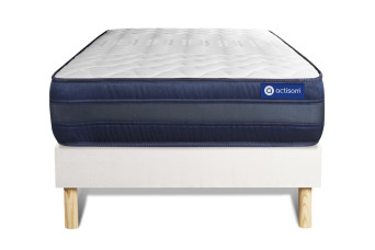 Ensemble Matelas Sommier 80x190 cm - Sommier Blanc (en kit) - Actimemo Tech