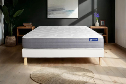 Ensemble Matelas Sommier 90x190 cm - Sommier Blanc (en kit) - Actilatex Dream