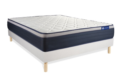 Ensemble Matelas Sommier 180x200 cm - Sommier Blanc (en kit) - Actimemo Max
