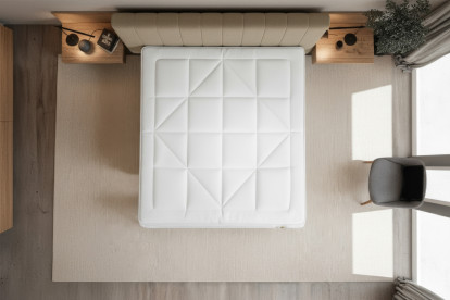 Matelas 200x200 cm Ressorts ensachés et Mémoire de forme - Vingt-Huit PLUS