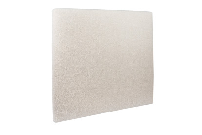 Lit 150x190 cm - Sommier à lattes H29 cm + tête de lit tapissée - Tissu Bouclette Beige Clair