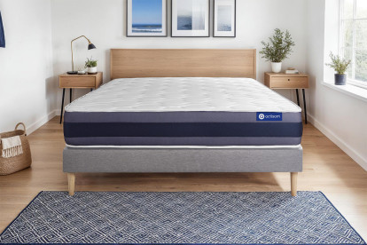 Ensemble Matelas Sommier 90x190 cm - Sommier Gris (en kit) - Actiflex Morpho