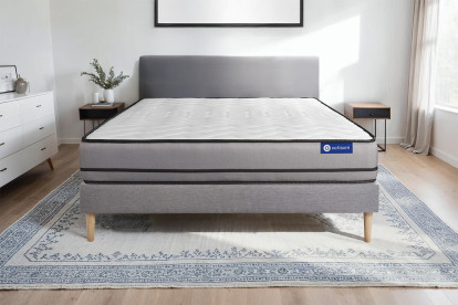 Ensemble Matelas Sommier 90x190 cm - Sommier Gris (en kit) - Actiflex Night