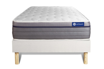 Ensemble Matelas Sommier 90x200 cm - Sommier Blanc (en kit) - ActiMemo Zen