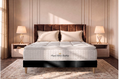 Ensemble Matelas Sommier 120x200 cm - Sommier Noir (déjà monté) - George V
