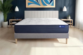 Ensemble Matelas Sommier 120x190 cm - Sommier Gris (en kit) - Actiflex Life