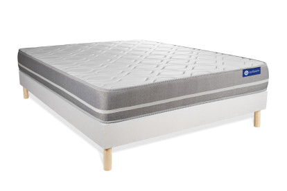 Ensemble Matelas Sommier 160x200 cm - Sommier Blanc (en kit) - Actiflex Touch