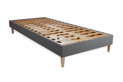 Ensemble Matelas Sommier 90x200 cm - Sommier Gris (en kit) - Actiflex Pur