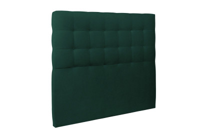 Lit 140x200 cm - Sommier à lattes H29 cm + tête de lit capitonnée - Tissu Velours Vert