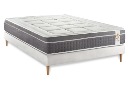 Ensemble Matelas Sommier 140x190 cm - Sommier Blanc (en kit) - Trente