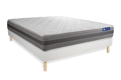 Ensemble Matelas Sommier 180x200 cm - Sommier Blanc (en kit) - Actilatex Relax