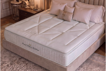 Pack lit complet 140x190 cm - Matelas + Sommier Blanc + 2 oreillers + Couette - George V