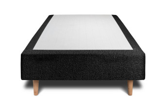 Sommier Tapissier 90x200 cm - H35 cm - Bouclette - Noir