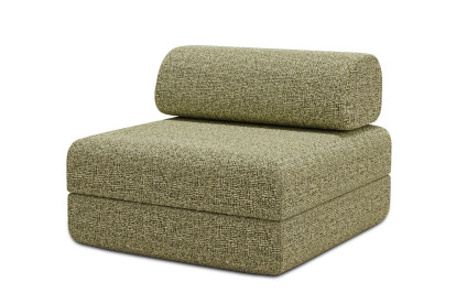 Fauteuil convertible et modulable, mousse écologique et assise ferme - Tissu tweed Vert