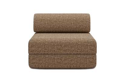 Fauteuil convertible et modulable, mousse écologique et assise ferme - Tissu tweed Marron