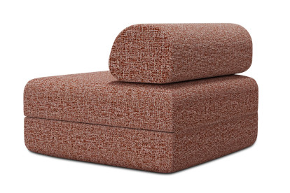 Fauteuil convertible et modulable, mousse écologique et assise ferme - Tissu tweed Rouge