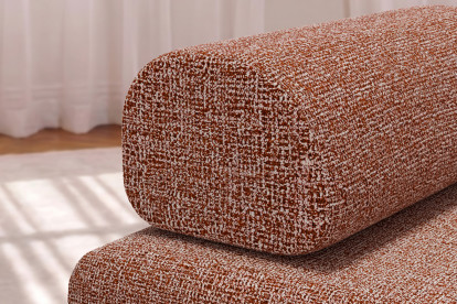 Fauteuil convertible et modulable, mousse écologique et assise ferme - Tissu tweed Rouge