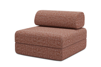 Fauteuil convertible et modulable, mousse écologique et assise ferme - Tissu tweed Rouge