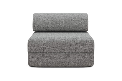 Fauteuil convertible et modulable, mousse écologique et assise ferme - Tissu tweed Gris