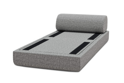 Fauteuil convertible et modulable, mousse écologique et assise ferme - Tissu tweed Gris