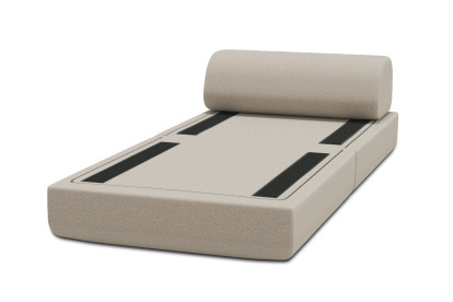 Fauteuil convertible et modulable, mousse écologique et assise ferme - Tissu lisse Beige