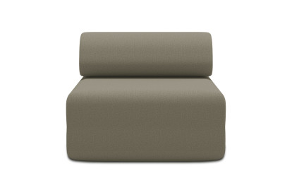 Fauteuil non convertible et modulable - Tissu lisse Taupe
