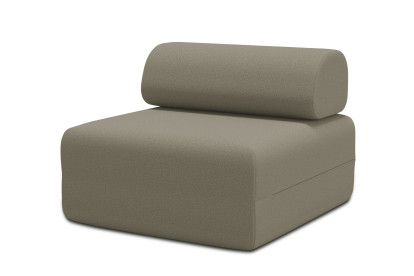 Fauteuil non convertible et modulable - Tissu lisse Taupe