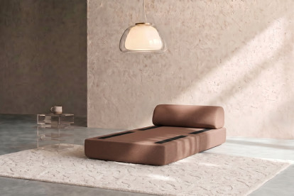 Fauteuil convertible et modulable, mousse écologique et assise ferme - Tissu lisse Terracotta