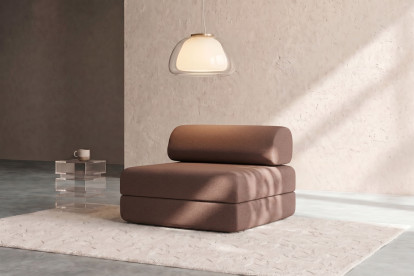 Fauteuil convertible et modulable, mousse écologique et assise ferme - Tissu lisse Terracotta