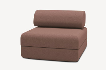 Fauteuil convertible et modulable, mousse écologique et assise ferme - Tissu lisse Terracotta