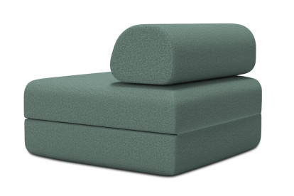 Fauteuil convertible et modulable, mousse écologique et assise ferme - Tissu lisse Vert