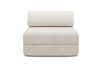 Fauteuil convertible et modulable, mousse écologique et assise ferme - Velours côtelé Blanc