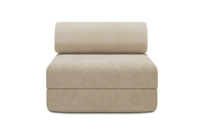 Fauteuil convertible et modulable, mousse écologique et assise ferme - Velours côtelé Beige