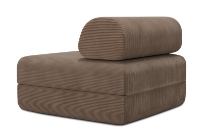 Fauteuil convertible et modulable, mousse écologique et assise ferme - Velours côtelé Taupe