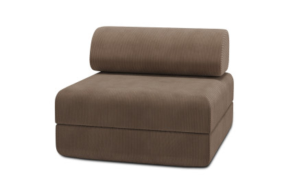 Fauteuil convertible et modulable, mousse écologique et assise ferme - Velours côtelé Taupe