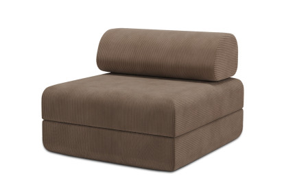 Fauteuil convertible et modulable, mousse écologique et assise ferme - Velours côtelé Taupe