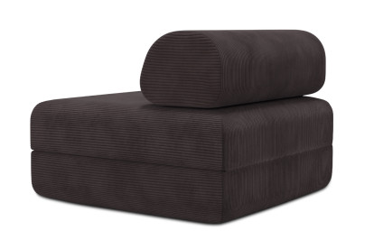 Fauteuil convertible et modulable, mousse écologique et assise ferme - Velours côtelé Marron