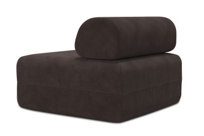 Fauteuil non convertible et modulable - Velours côtelé Marron