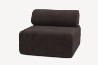 Fauteuil non convertible et modulable - Velours côtelé Marron