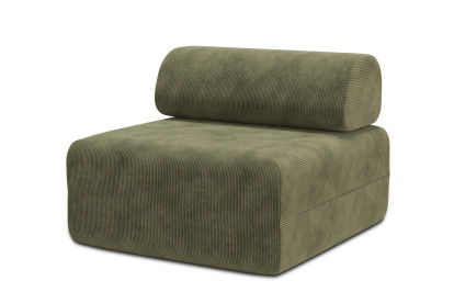 Fauteuil non convertible et modulable - Velours côtelé Vert