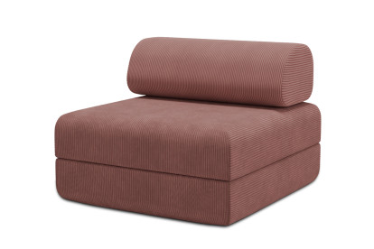 Fauteuil convertible et modulable, mousse écologique et assise ferme - Velours côtelé Rose