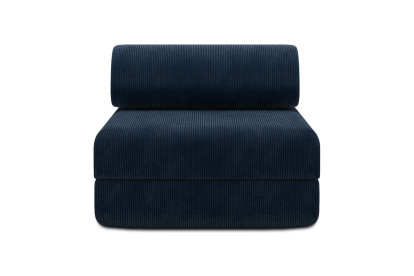 Fauteuil convertible et modulable, mousse écologique et assise ferme - Velours côtelé Bleu