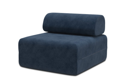 Fauteuil non convertible et modulable - Velours côtelé Bleu