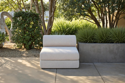 Fauteuil convertible et modulable, mousse écologique et assise ferme - Tissu extérieur Beige clair