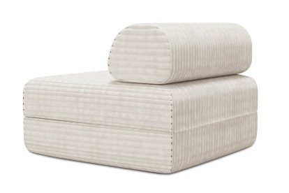 Fauteuil convertible et modulable, mousse écologique et assise ferme - Velours côtelé XL Blanc