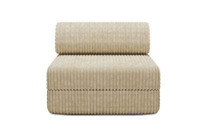 Fauteuil convertible et modulable, mousse écologique et assise ferme - Velours côtelé XL Beige