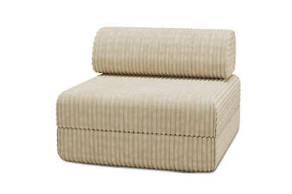 Fauteuil convertible et modulable, mousse écologique et assise ferme - Velours côtelé XL Beige