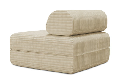 Fauteuil convertible et modulable, mousse écologique et assise ferme - Velours côtelé XL Beige