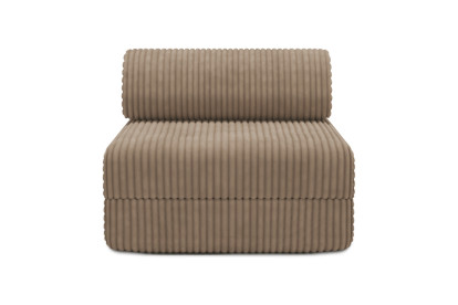 Fauteuil convertible et modulable, mousse écologique et assise ferme - Velours côtelé XL Marron