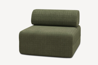 Fauteuil non convertible et modulable - Velours côtelé XL Vert